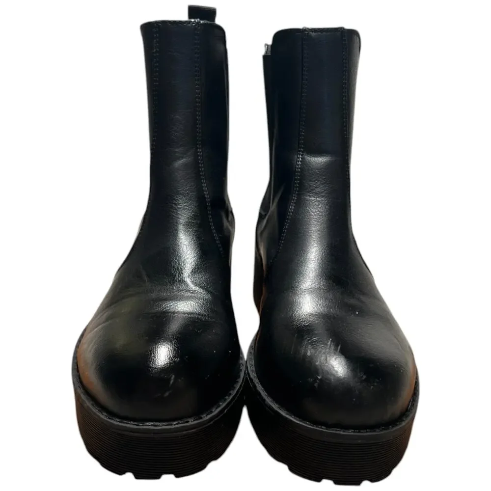 DIRTY LAUNDRY Monet Chelsea Boots Women's 8 Black Platform Rugged Lug Sole READ